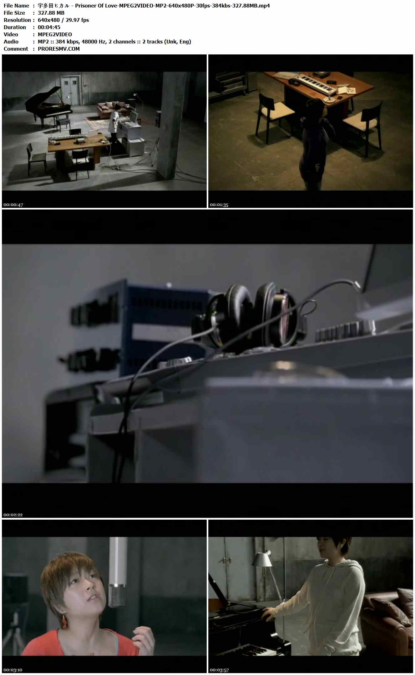 宇多田ヒカル - Prisoner Of Love-MPEG2VIDEO-MP2-640x480P-30fps-384kbs-327.88MB官方MV_高清MV